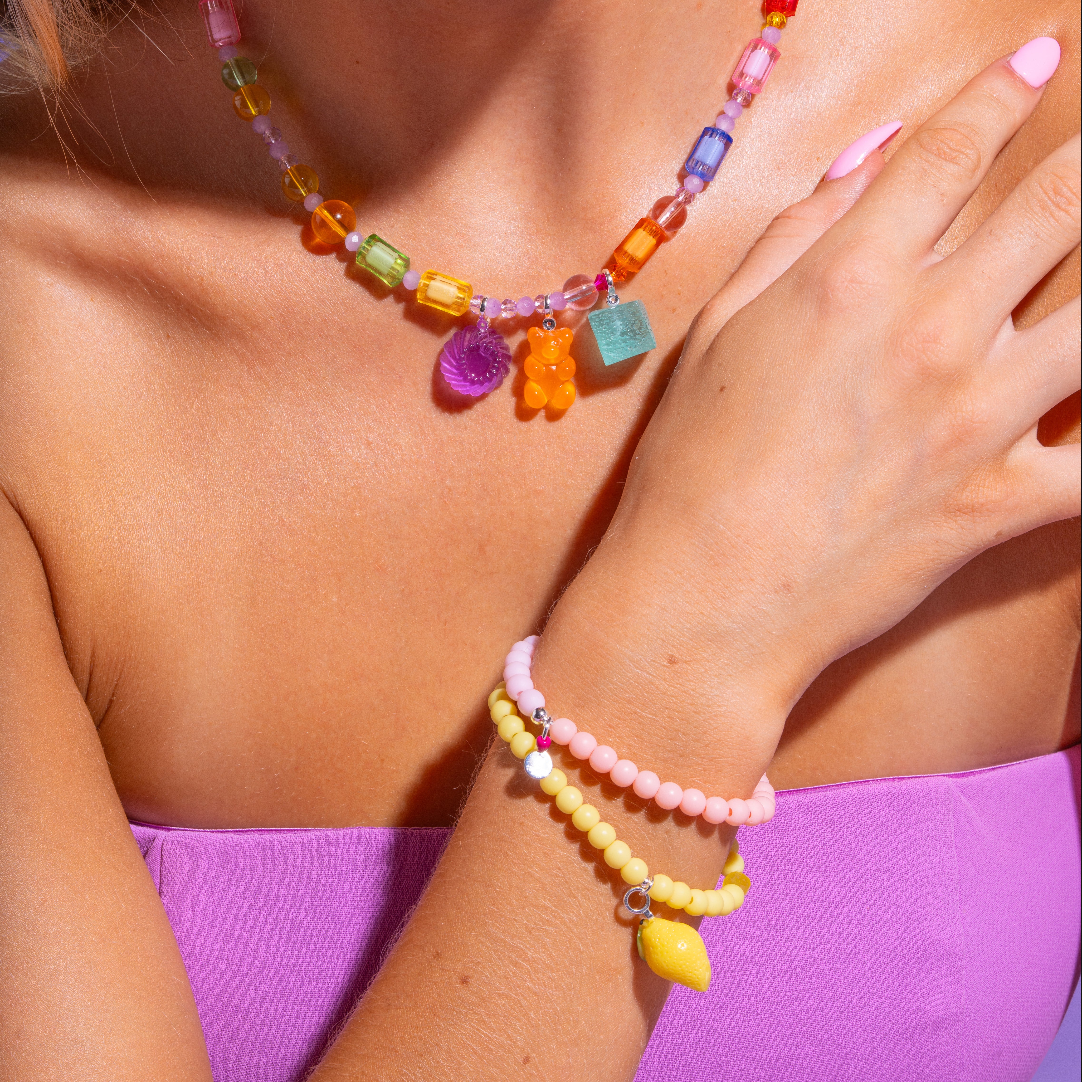 Strawberry Peach Crumble Bracelet